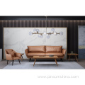 High quality large sofa leather office light luxury modern furniture sofa set I shape sectional couch space sofa